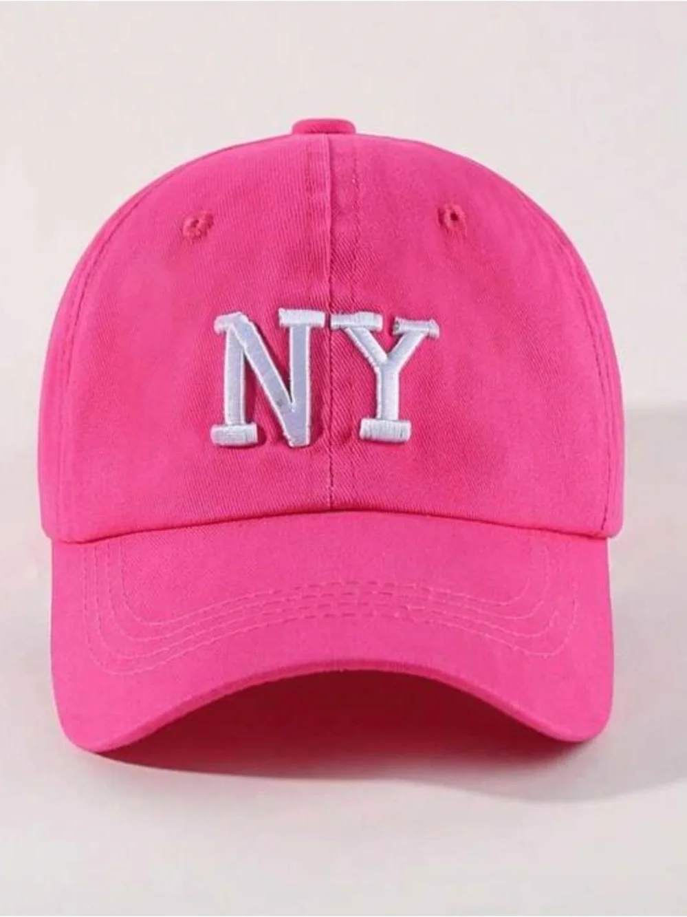 NY Embroidered Kids Baseball Cap - Pink